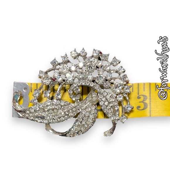 Vintage Rhinestone Brooch - Old Hollywood Glamour - Picture 7 of 9